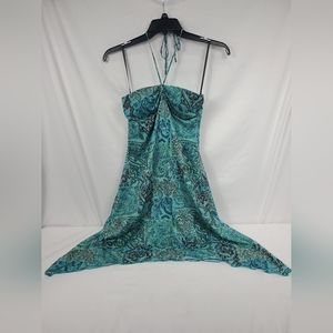 Vintage Byer Too Floral Dress Teal Size L